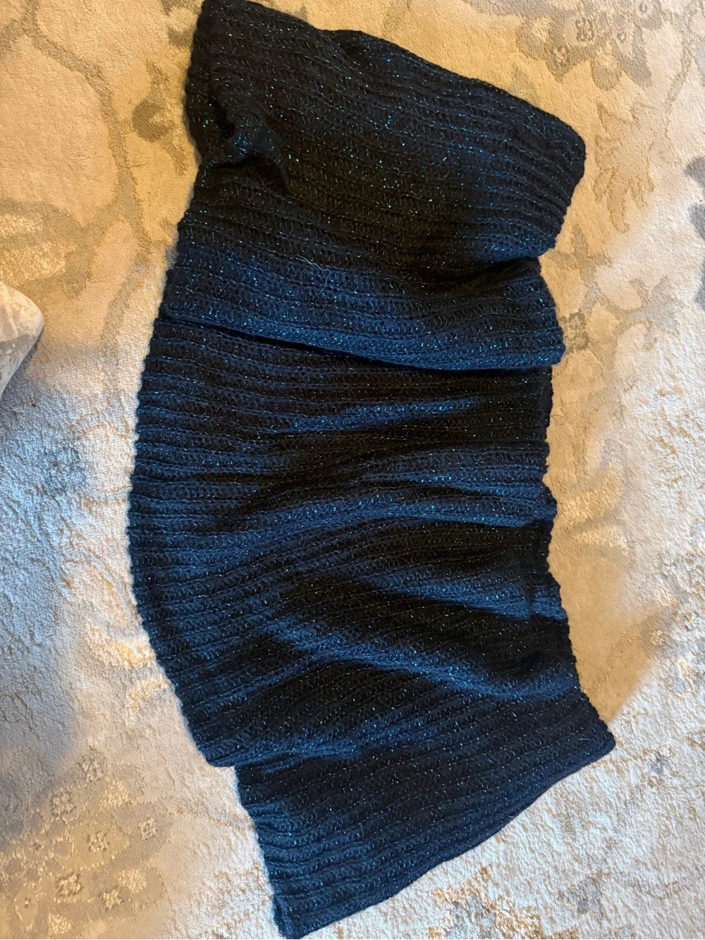 Black and blue Mossimo infinity scarf women’s one size metallic knit